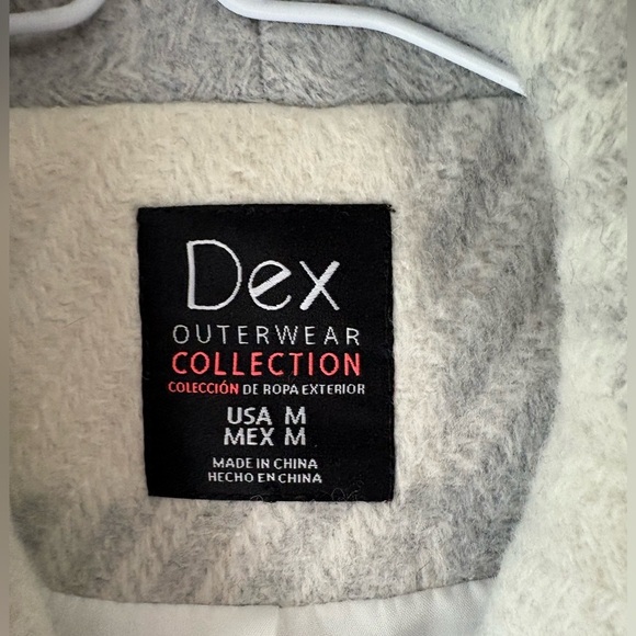 BNWT Dex, size M, Stylish Gray/ Ivory Tartan Plaid Wrap Coat. Belted, Wool blend - Picture 4 of 9